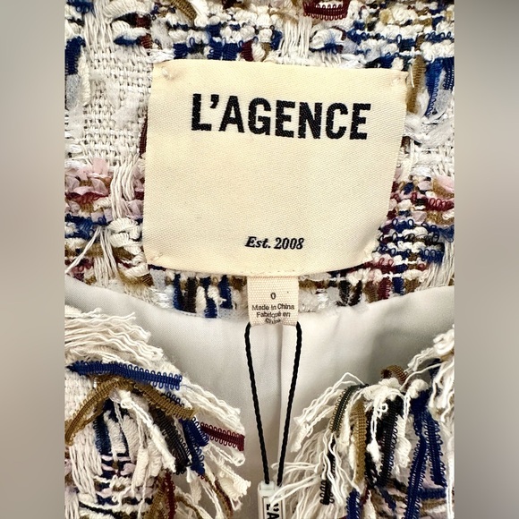 L’AGENCE Jacket Angelina Woven Crop Blazer - Picture 5 of 11